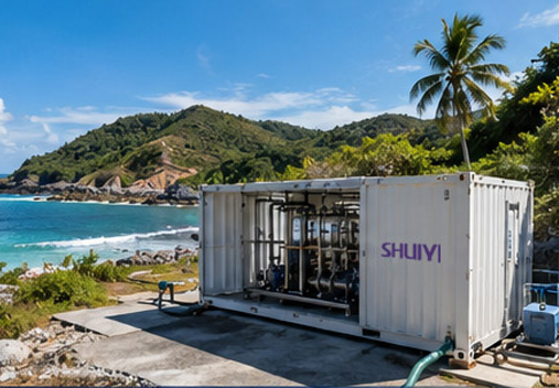 Containerized RO seawater desalination system for remote islands